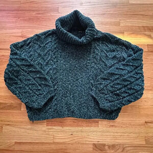 BLANK NYC x Womens Soft Enchanted Forest Cropped Sweater Turtleneck l SZ XL